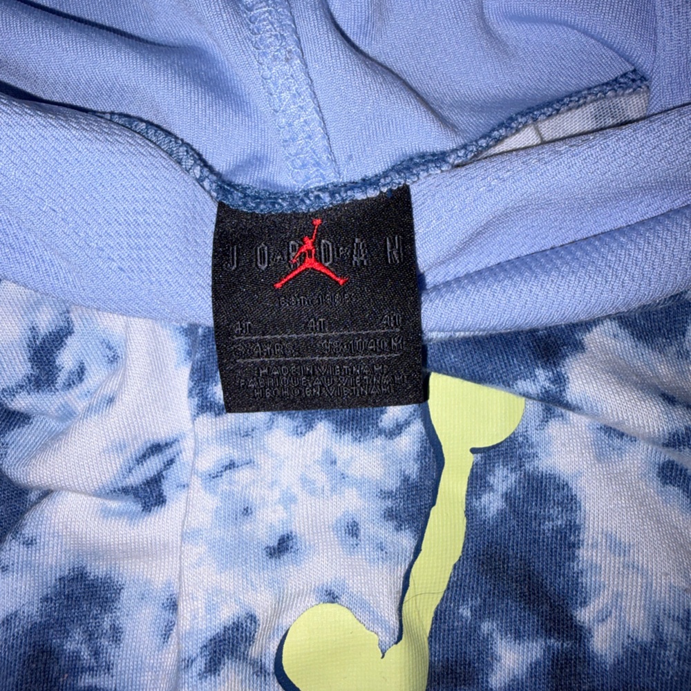 Jordan Sky Blue hues and White Tie-Dye Hoodie Dress - Picture 2 of 9